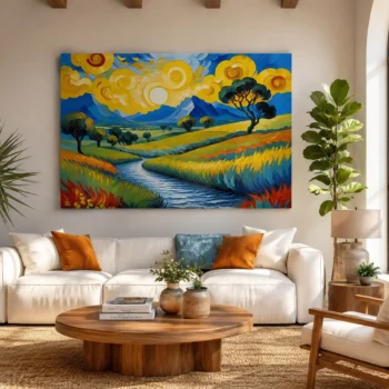 Swirling Skies Valley Canvas Wall Art