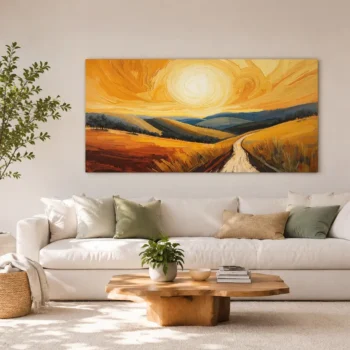 Golden Fields Horizon Canvas Wall Art
