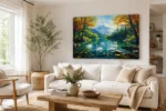 Serene Swan Lake Canvas Wall Art