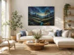 Starlit Valley Stream Canvas Wall Art