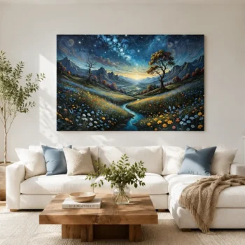 Cosmic Milky Way Starry Night Canvas Wall Art