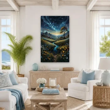 Celestial Milky Way Starry Night Canvas Wall Art