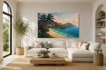 Tropical Shoreline Paradise Canvas Wall Art