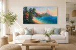 Tropical Island Paradise Impressionist Canvas Wall Art