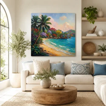 Enchanted Oasis Tropical Beach Canvas Print