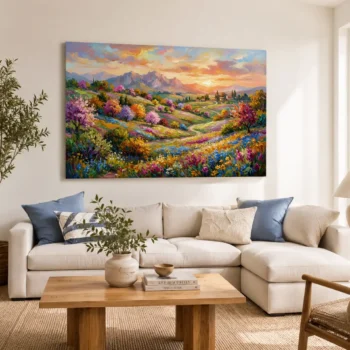 Mountain Radiant Ridge Sunrise Canvas Wall Art