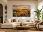African Savanna Golden Twilight Canvas Wall Art