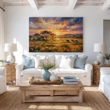 Serengeti Symphony Premium Stretched Canvas Wall Art