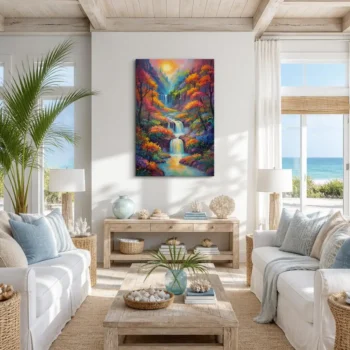 Cascade of Colors Canvas Wall Art