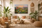 Tuscan Meadow Twilight Canvas Wall Art