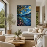 Midnight River Glow Inspired Canvas Wall Art