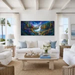 Panoramic Cosmic Waterfall and Enchanted Forest Canvas Wall Art