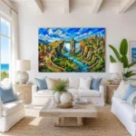 Colossus of Rhodes Ancient Wonder Impasto Oil Painting Canvas Wall Art