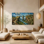 Ancient Guardian Bridge Mythological Greco Roman Kingdom Canvas Wall Art