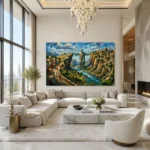 Colossal Stone Philosopher Monumental Ancient Landscape Canvas Wall Art