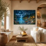 Cosmic Alpine Sanctuary Milky Way Stretched Canvas Wall Art