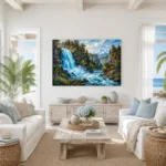 Majestic Mountain Cascade Canvas Wall Art