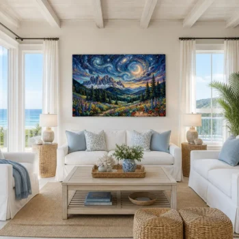 Swirling Galaxy Sky Canvas Wall Art