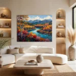 Autumn River Valley Koi Canvas Wall Art