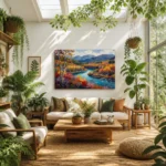Autumn River Abundance Canvas Wall Art