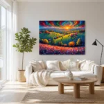 Psychedelic Valley Sunrise Canvas Wall Art