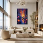Enchanted Autumn Forest Stag Canvas Wall Art